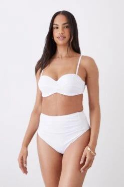 Dorothy Perkins High Waist Ruched Detail Bikini Bottoms -Dorothy Perkins Shop bqq10543 white xl 3