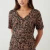 Dorothy Perkins Abstract Print V Neck Pocket T-Shirt -Dorothy Perkins Shop bqq10567 multi xl