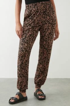 Dorothy Perkins Abstract Print Cuff Detail Trousers