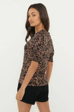 Dorothy Perkins Petite Shirred Cuff Top -Dorothy Perkins Shop bqq10573 multi xl 2