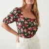 Dorothy Perkins Square Neck Puff Sleeve Top