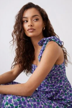 Dorothy Perkins Petite Floral Button Front Tie Shoulder Midi Dress 6 Dorothy Perkins Petite Floral Button Front Tie Shoulder Midi Dress -Dorothy Perkins Shop bqq10634 lilac xl 1