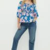 Dorothy Perkins Petite Blue Floral Shirred Blouse -Dorothy Perkins Shop bqq10836 multi xl