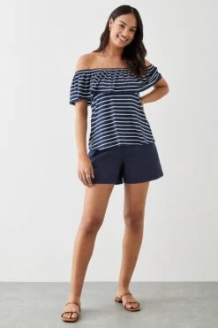 Dorothy Perkins Double Layer Printed Bardot Top