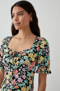 Dorothy Perkins Sweetheart Tie Detail Printed Top -Dorothy Perkins Shop bqq10942 multi xl 1