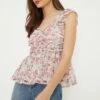 Dorothy Perkins Sweetheart Ruched Frill Sleeve Top -Dorothy Perkins Shop bqq11060 multi xl
