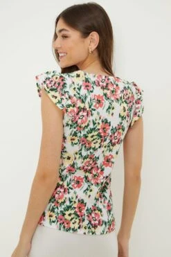 Dorothy Perkins Ruched Front Frill Sleeve Top -Dorothy Perkins Shop bqq11064 multi xl 3