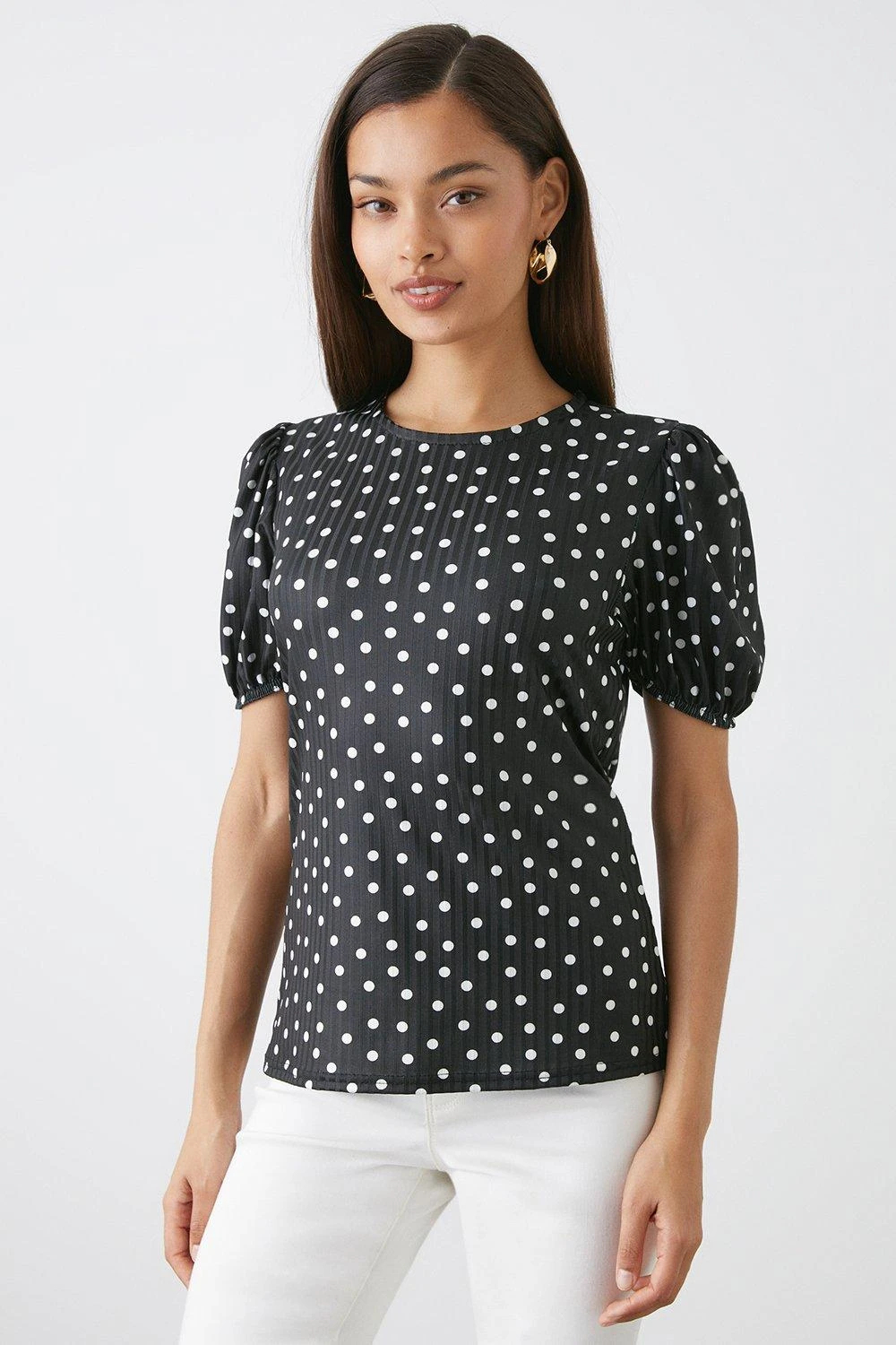 Dorothy Perkins Petite Rib Puff Sleeve Fitted Top 3 Dorothy Perkins Petite Rib Puff Sleeve Fitted Top