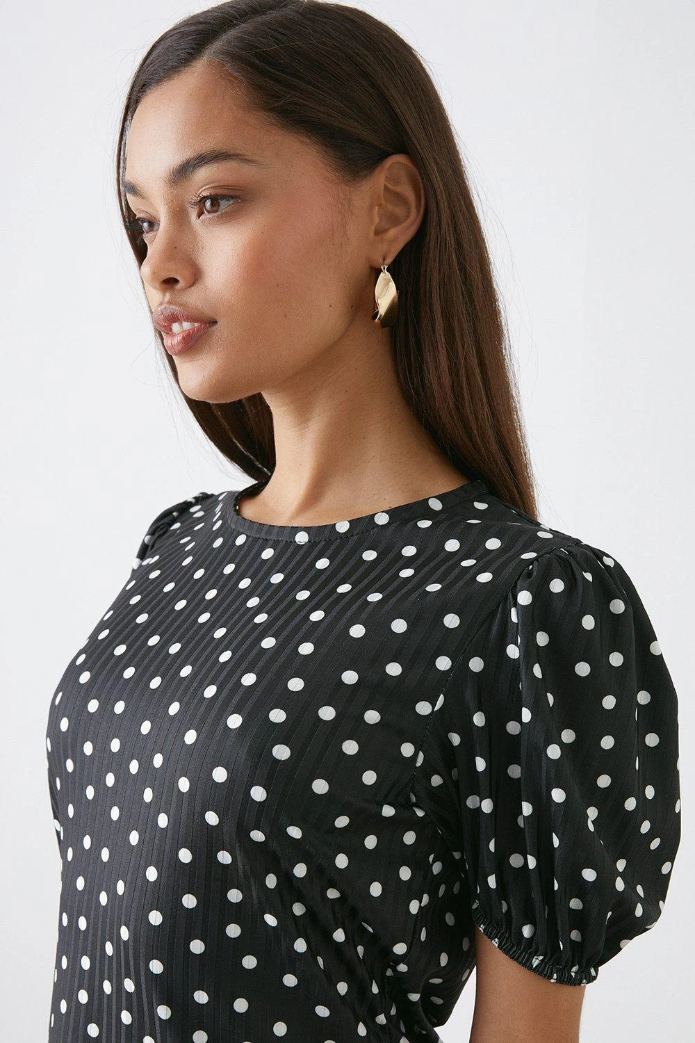 Dorothy Perkins Petite Rib Puff Sleeve Fitted Top 4 Dorothy Perkins Petite Rib Puff Sleeve Fitted Top - Image 2