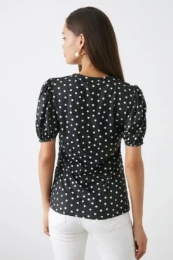 Dorothy Perkins Petite Rib Puff Sleeve Fitted Top 7 Dorothy Perkins Petite Rib Puff Sleeve Fitted Top -Dorothy Perkins Shop bqq11069 mono xl 2