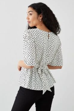 Dorothy Perkins Ivory Spot Angel Sleeve Tea Blouse -Dorothy Perkins Shop bqq11177 ivory xl 2