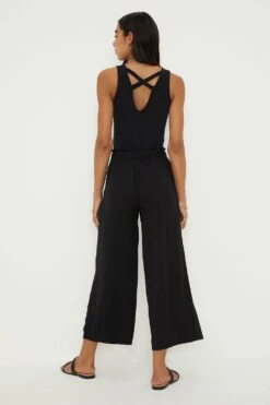 Dorothy Perkins Washed Twill Tie Waist Crop Trouser -Dorothy Perkins Shop bqq11241 black xl 2
