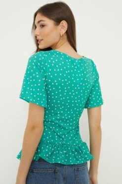 Dorothy Perkins Drawstring Frill Hem Top -Dorothy Perkins Shop bqq11329 green xl 2