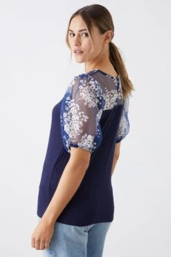 Dorothy Perkins Organza Insert Top -Dorothy Perkins Shop bqq11331 navy xl 2