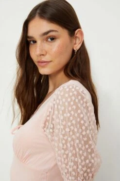 Dorothy Perkins Embroidered Chiffon Tie Front Top -Dorothy Perkins Shop bqq11332 blush xl 1