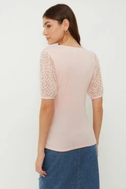 Dorothy Perkins Embroidered Chiffon Tie Front Top -Dorothy Perkins Shop bqq11332 blush xl 2