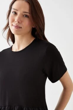 Dorothy Perkins Poplin Hem T-Shirt -Dorothy Perkins Shop bqq11334 black xl 1
