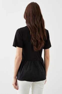 Dorothy Perkins Poplin Hem T-Shirt -Dorothy Perkins Shop bqq11334 black xl 2