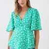 Dorothy Perkins Green Ditsy Button Front Tea Blouse -Dorothy Perkins Shop bqq11476 green xl