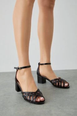Good For The Sole Good For The Sole: Ellie Low Block Heel Lattice Sandals