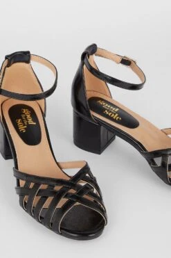 Good For The Sole Good For The Sole: Ellie Low Block Heel Lattice Sandals -Dorothy Perkins Shop bqq11483 black xl 3