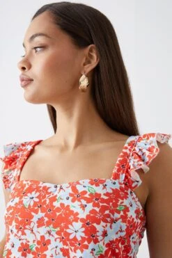 Dorothy Perkins Petite Red Floral Strappy Blouse -Dorothy Perkins Shop bqq11711 red xl 1