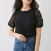 Dorothy Perkins All Over Lace Puff Sleeve Top -Dorothy Perkins Shop bqq11772 black xl
