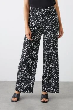 Dorothy Perkins Mono Print Wide Leg Trouser -Dorothy Perkins Shop bqq11784 mono xl 1