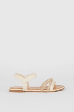 Good For The Sole Good For The Sole: Wide Fit Moni Flat Sandals -Dorothy Perkins Shop bqq12086 beige xl 1