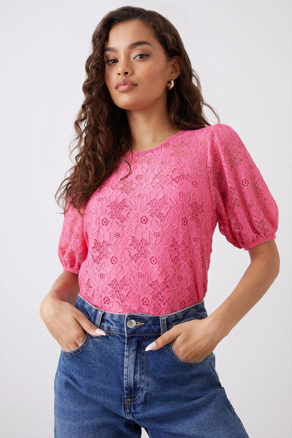 Dorothy Perkins Petite Pink Lace Top 3 Dorothy Perkins Petite Pink Lace Top