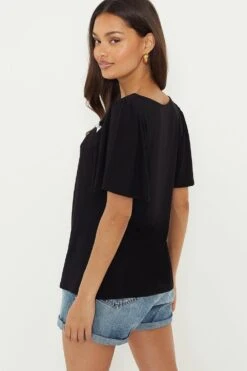 Dorothy Perkins Petite Black Floral Square Neck Top 8 Dorothy Perkins Petite Black Floral Square Neck Top -Dorothy Perkins Shop bqq12240 black xl 2