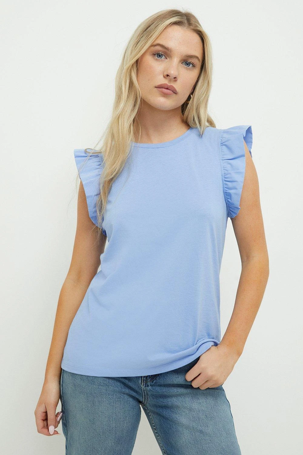 Dorothy Perkins Petite Poplin Ruffle Sleeve Top 3 Dorothy Perkins Petite Poplin Ruffle Sleeve Top