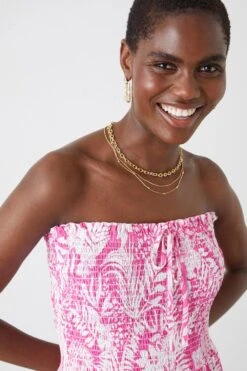 Dorothy Perkins Shirred Bandeau Midi Dress -Dorothy Perkins Shop bqq12276 pink xl 3