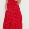 Dorothy Perkins Petite Red Spot Tiered Midi Skirt 1 Dorothy Perkins Petite Red Spot Tiered Midi Skirt -Dorothy Perkins Shop bqq12339 red xl