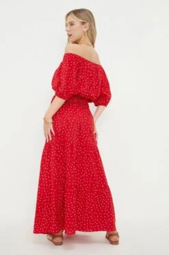 Dorothy Perkins Petite Red Spot Tiered Midi Skirt 9 Dorothy Perkins Petite Red Spot Tiered Midi Skirt -Dorothy Perkins Shop bqq12339 red xl 3