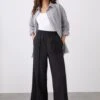 Dorothy Perkins Petite Elasticated Waist Wide Leg Trousers -Dorothy Perkins Shop bqq12407 black xl
