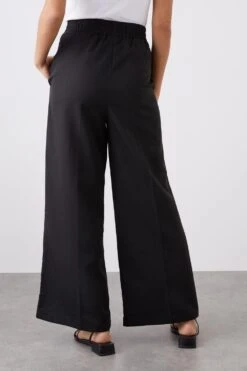 Dorothy Perkins Petite Elasticated Waist Wide Leg Trousers -Dorothy Perkins Shop bqq12407 black xl 2