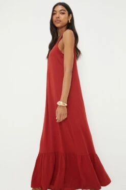 Dorothy Perkins Ruched Strap Beach Dress 7 Dorothy Perkins Ruched Strap Beach Dress -Dorothy Perkins Shop bqq12599 rust xl 1