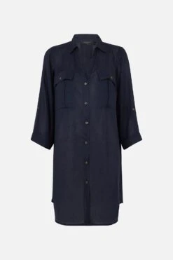 Accessorize Long Sleeve Beach Shirt -Dorothy Perkins Shop m5045462665003 blue xl 3