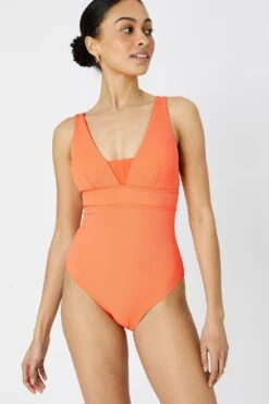Accessorize Ribbed 'Lexi' Shaping Swimsuit