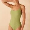 Accessorize Crinkle Scoop Neck Swimsuit -Dorothy Perkins Shop m5045463207745 green xl