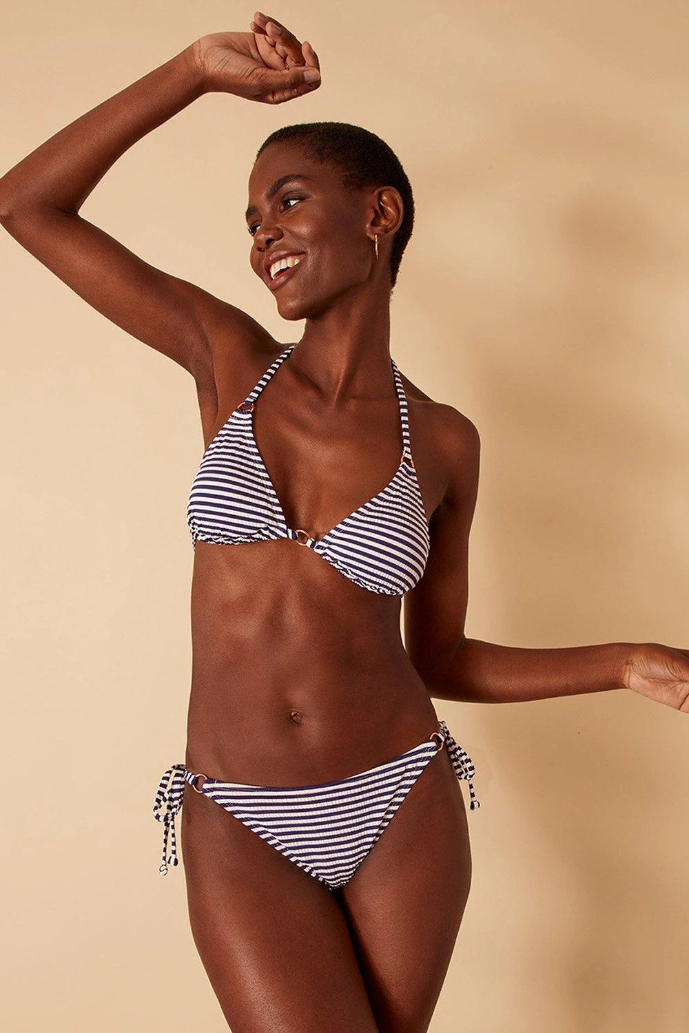 Accessorize Ring Detail Stripe Triangle Bikini Top 3 Accessorize Ring Detail Stripe Triangle Bikini Top