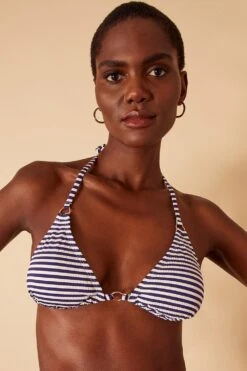 Accessorize Ring Detail Stripe Triangle Bikini Top 7 Accessorize Ring Detail Stripe Triangle Bikini Top -Dorothy Perkins Shop m5045463211124 blue xl 1