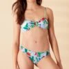 Accessorize Abstract Floral Ring Detail Bandeau Bikini Top
