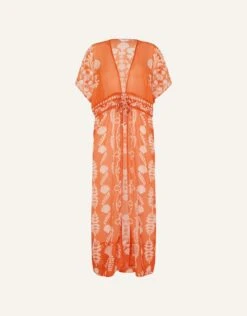 Accessorize Ornamental Printed Maxi Chiffon Kimono -Dorothy Perkins Shop m5045463446045 orange xl 3