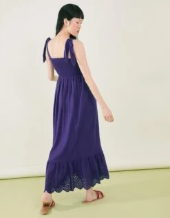 Accessorize Tie Shoulder Broderie Hem Dress -Dorothy Perkins Shop m5045463488687 blue xl 2