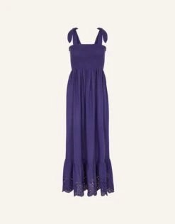 Accessorize Tie Shoulder Broderie Hem Dress -Dorothy Perkins Shop m5045463488687 blue xl 3