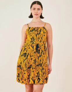 Accessorize Leaf Print Mini Dress